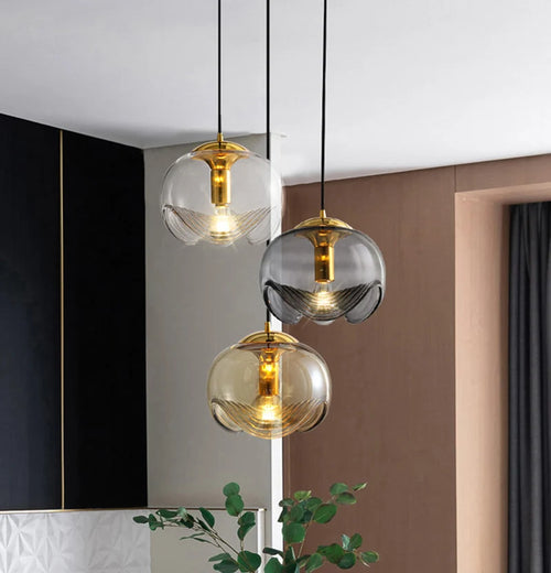 suspension ronde en verre pour restaurant bar et cuisine - vue 5 sur 15