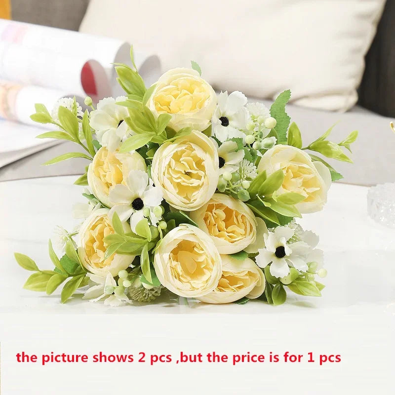 bouquet de pivoines artificielles pour mariage et décoration festive - vue 12 sur 12