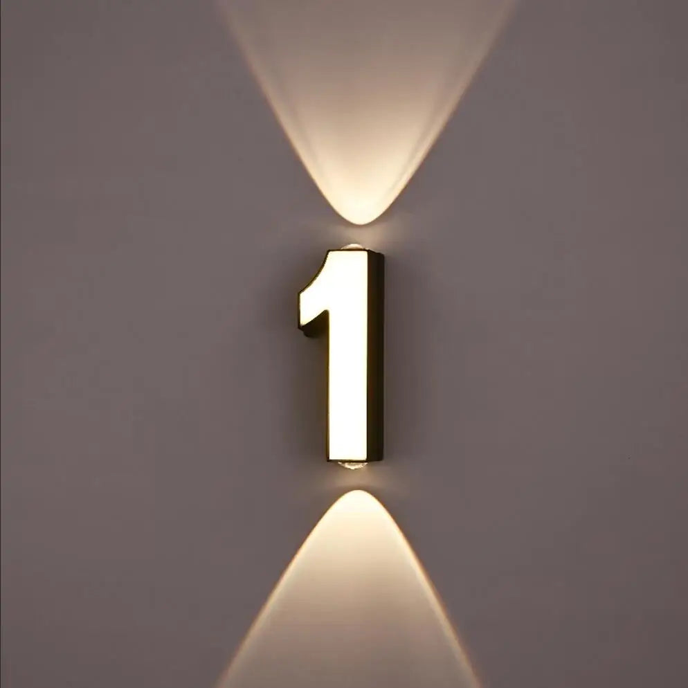 applique murale LED numéro de chiffre intérieur et extérieur IP65 étanche moderne minimalisme Style aluminium porche lumières de jardin - vue 6 sur 15