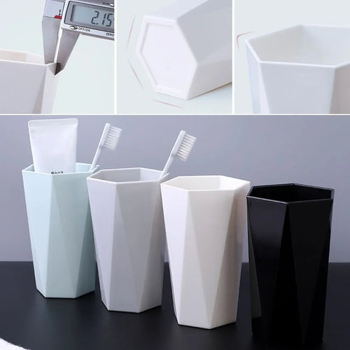 gobelet pour bain de bouche et brosse à dents en plastique solide - vue 9 sur 9