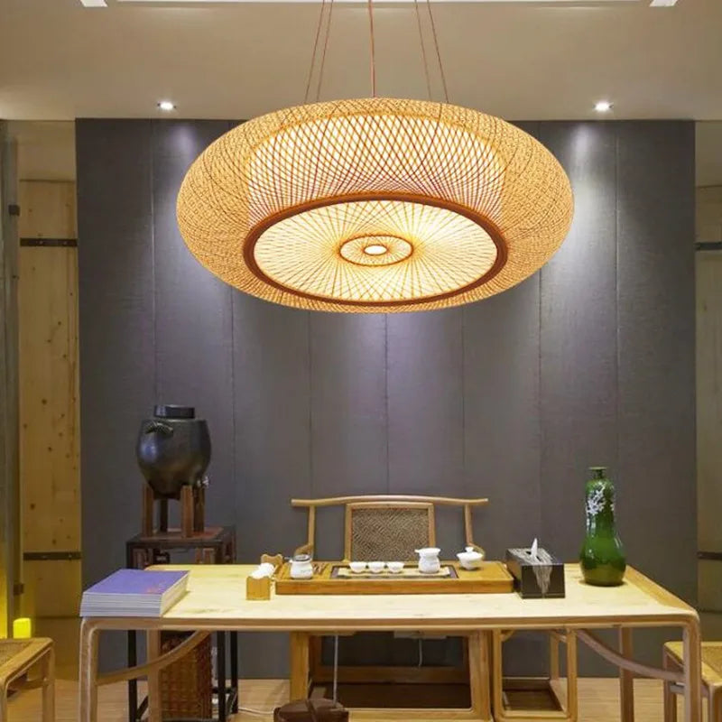 suspension en bambou moderne style chinois pour décoration intérieure - vue 7 sur 10