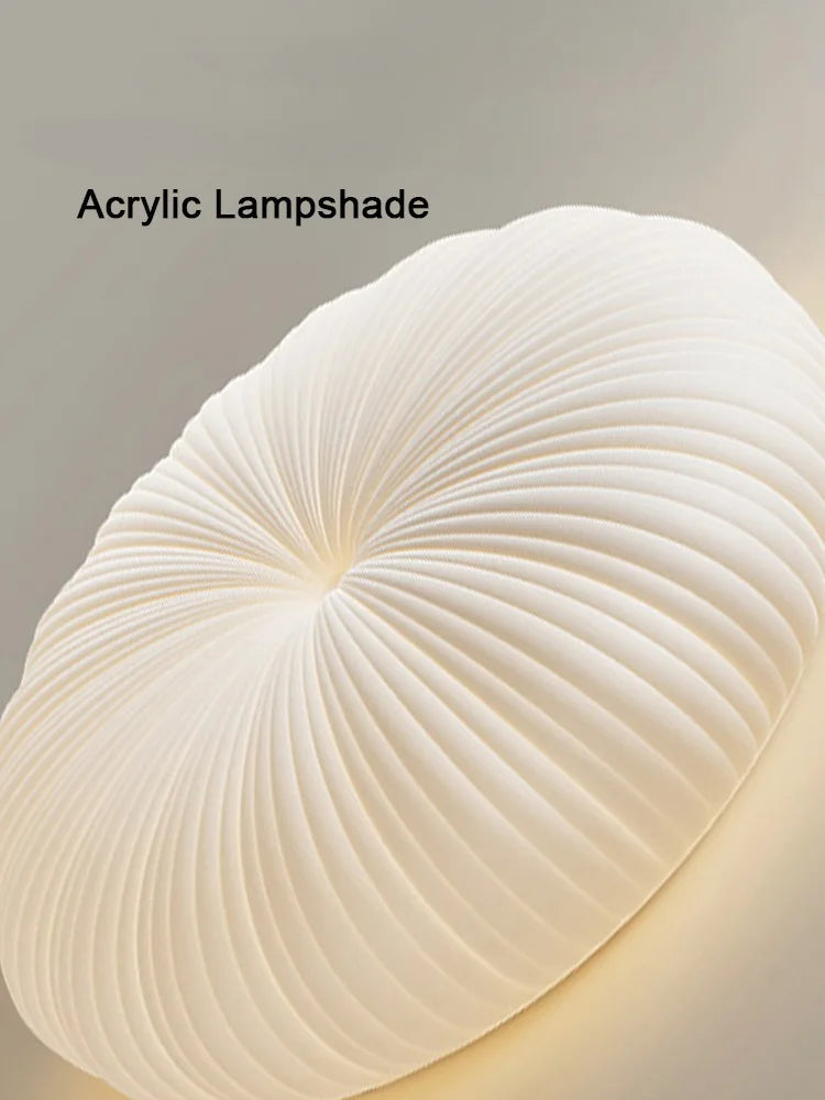 plafonnier led moderne abat jour citrouille luminaire à intensité variable - vue 7 sur 7