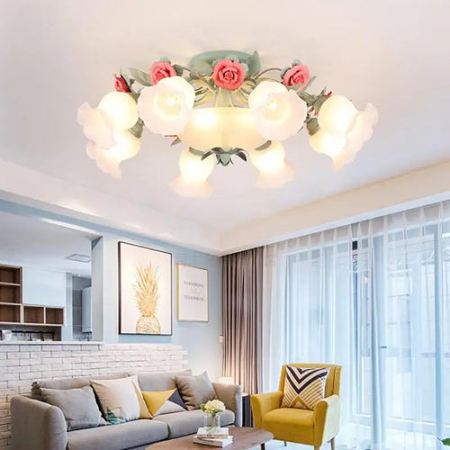 plafonnier en verre rose pour un éclairage romantique et décoratif