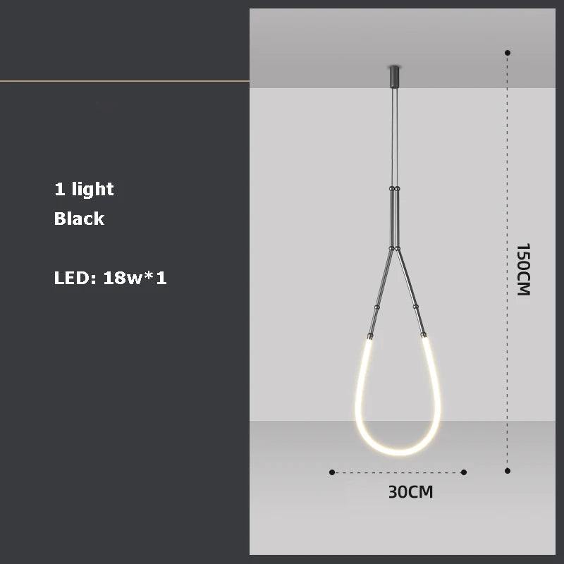 lustre art déco en métal noir avec éclairage led - vue 13 sur 16