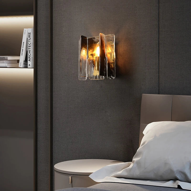 Applique murale en cuivre verre teinté moderne luxe