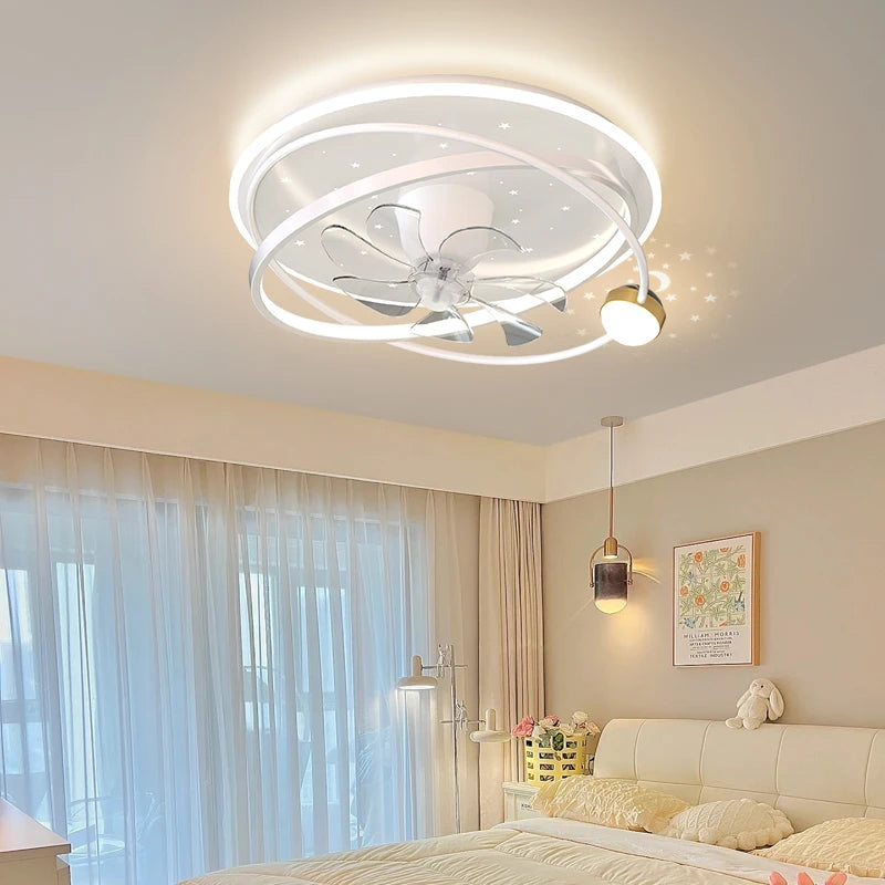 lustre moderne avec lumières et ventilateur intelligent pour intérieur - vue 4 sur 10