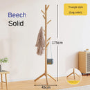Solid Wood Coat Hanger with Hook, Floor Mounted Coat Hanger, Home Furniture, Clothes Hanger, Modern Bedroom, Dormitory Coat Rack