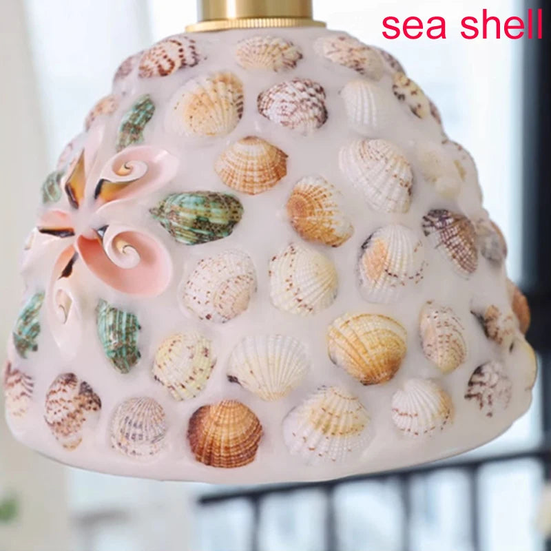 suspension en coquillage pour éclairage décoratif intérieur