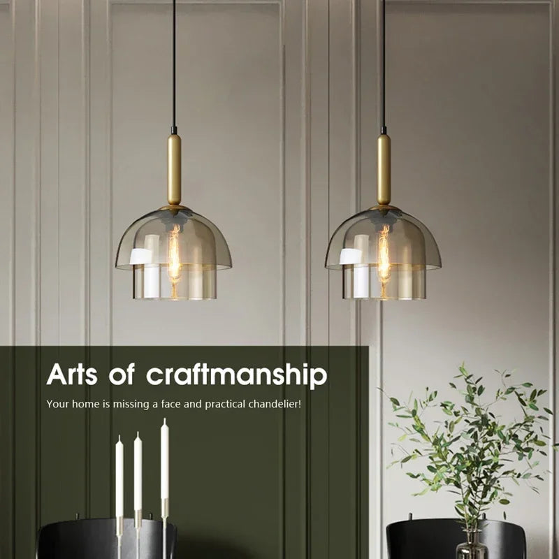 Modern LED pendant light, vintage art, champagne glass, living room hallway, bar decoration pendant light