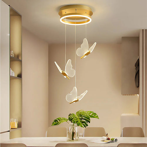Suspension LED papillon au design nordique 90/220V - vue 6 sur 9