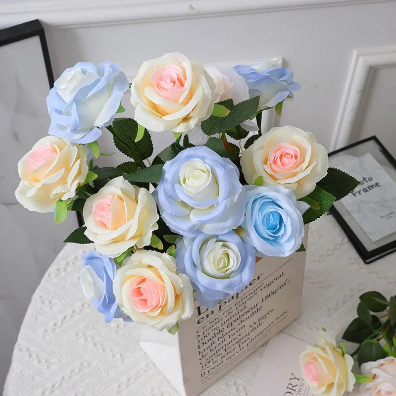rose artificielle dégradé pour décoration fête thème féerique - vue 4 sur 16