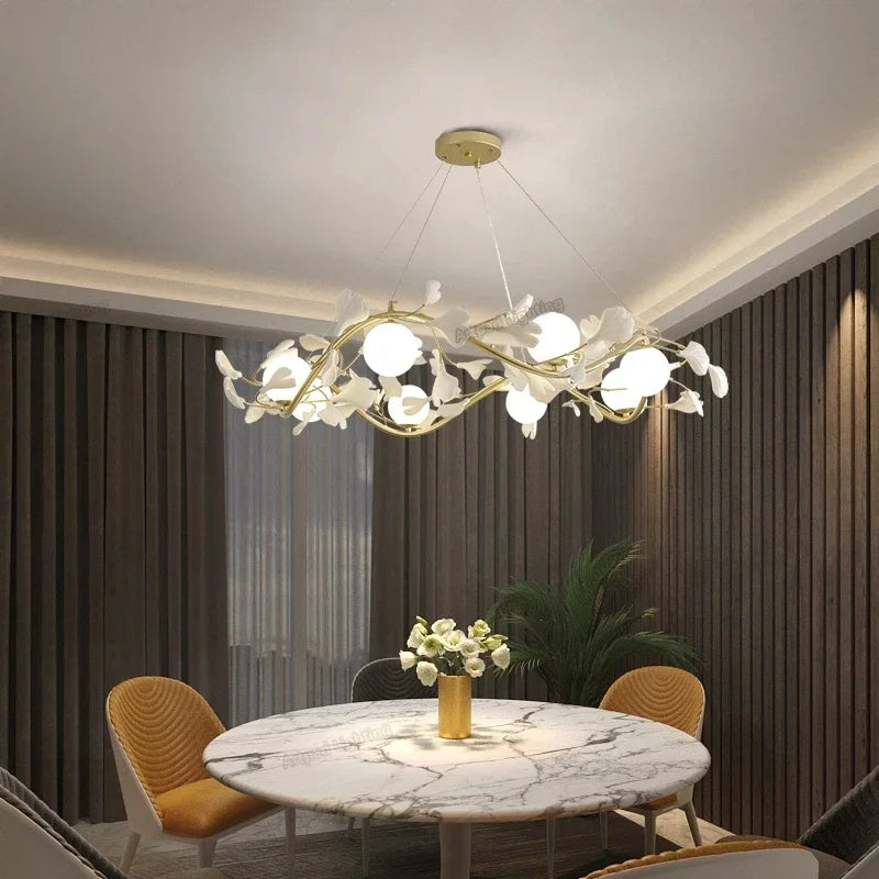 lustre moderne à pétales pour décoration intérieure créative - vue 6 sur 9