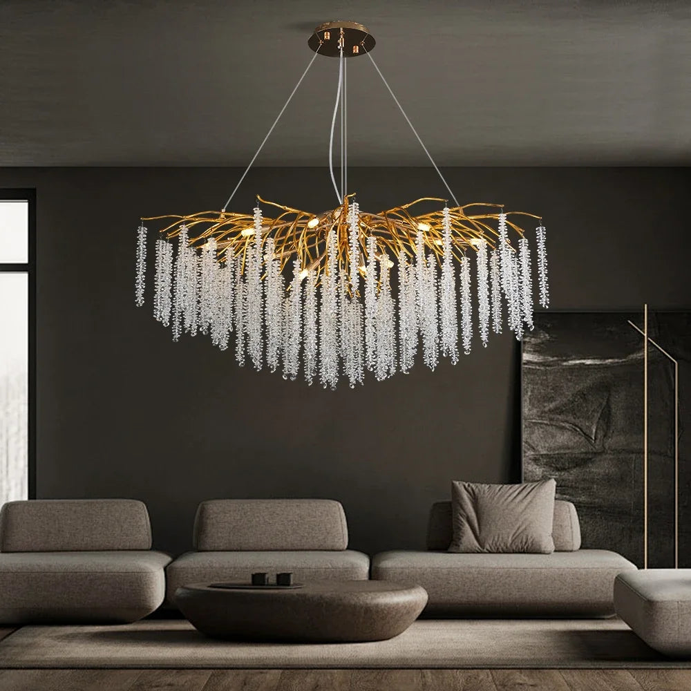 lustre suspendu en verre cristal design moderne pour décoration intérieure - vue 5 sur 10