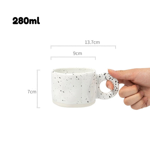 Mug ceramique motif encre eclaboussee style chinois 280ml