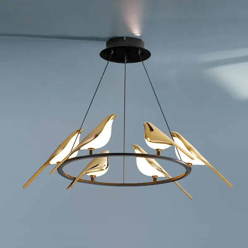 lustre led 	 art oiseau loft originalité décoration - vue 7 sur 18