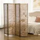 HOMCOM 4 panel folding wooden and Reed 160x1.8x170 cm Natural