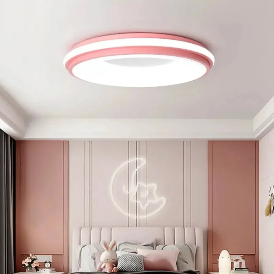 plafonnier led moderne macaron gradation à distance décoration intérieure - vue 5 sur 12