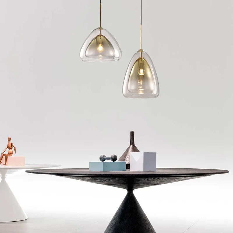 suspension à led nordic moon jelly double couvercle en verre - vue 5 sur 8