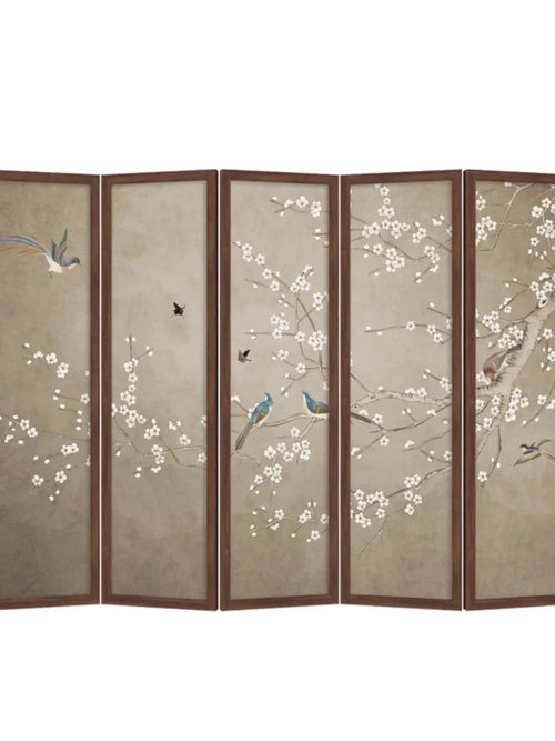 Chinese style solid wood partition screen, living room, entrance, foyer, hotel, classical bedroom, shelter, household folding - vue 2 sur 6