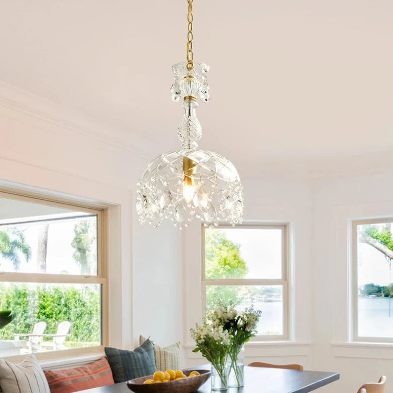 lustre rétro en cristal pour décoration intérieure élégante - vue 4 sur 7