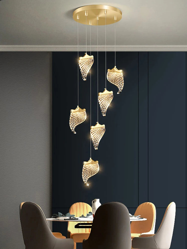 lustre moderne à led éclairage suspendu design pour espace contemporain - vue 5 sur 15