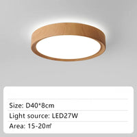 plafonnier led rond en bois éclairage d'intérieur luminaire décoratif