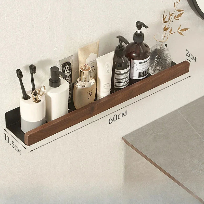 étagère murale en bois massif pour rangement pratique sans perforation - vue 10 sur 10