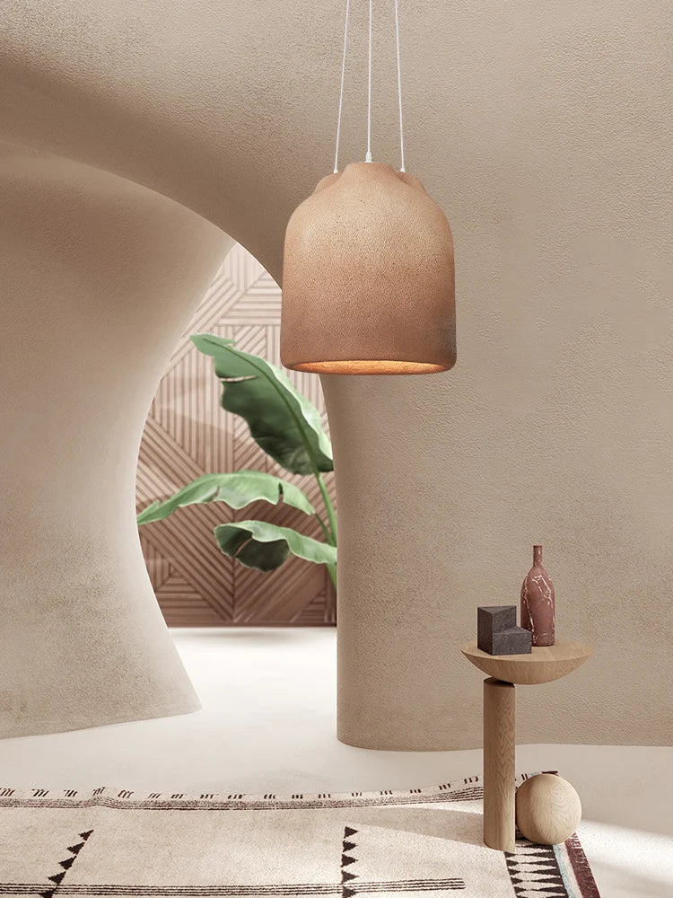 lustre led style wabi sabi nordique pour restaurant et bar - vue 5 sur 9