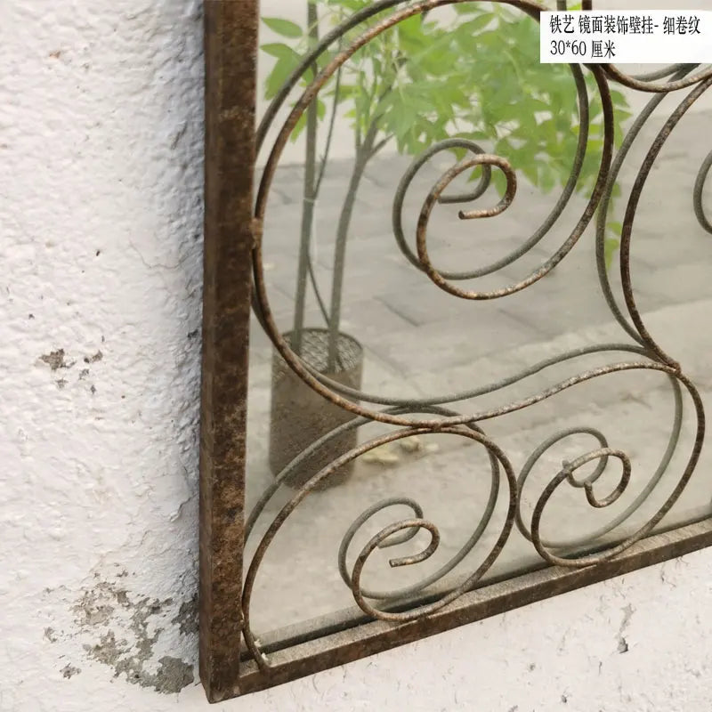 miroirs rétro nordiques en bois pour décoration artisanale murale - vue 7 sur 9