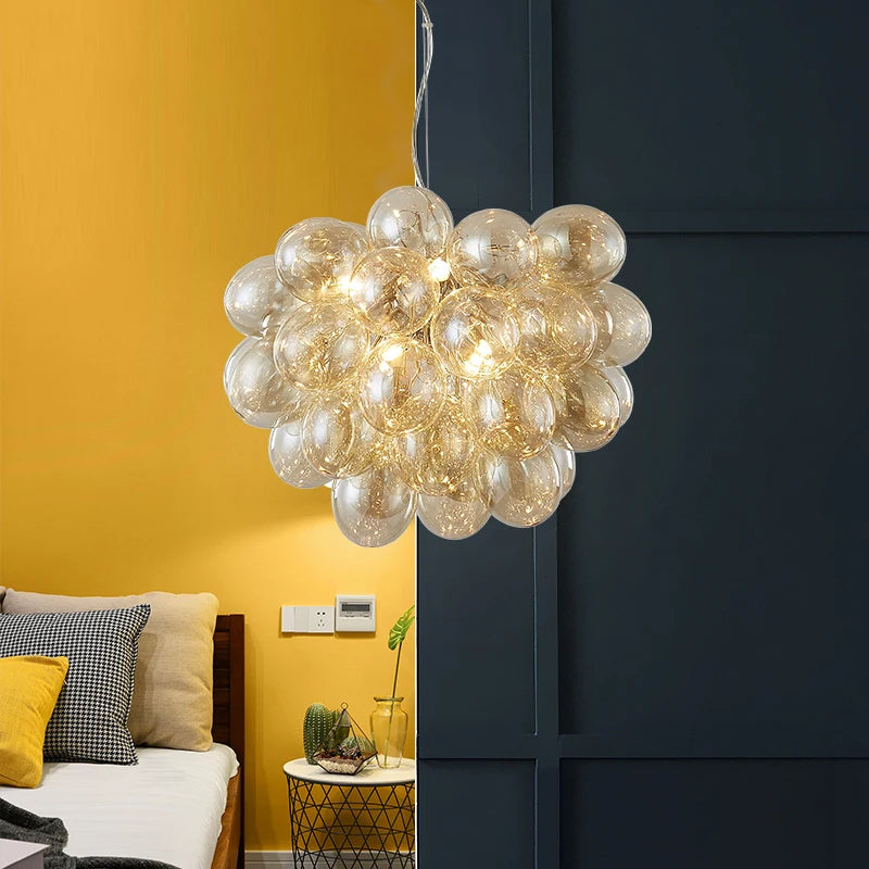 lustre moderne moonriver en verre suspendu pour décoration
