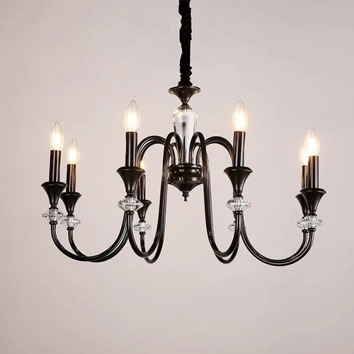 lustre en cristal rétro au design élégant pour éclairage intérieur