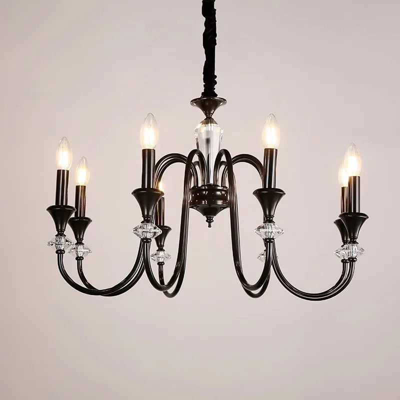 lustre en cristal rétro au design élégant pour éclairage intérieur - vue 5 sur 11