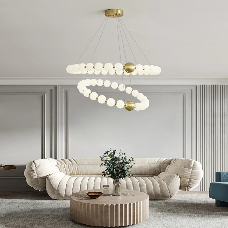 lustre led funky doré argenté pour éclairage intérieur décoratif - vue 3 sur 22