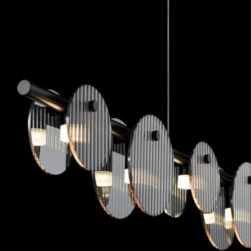 lustre moderne en fer et verre pour décoration intérieure - vue 7 sur 12
