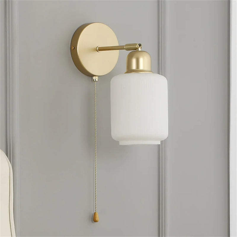 Lampe de chevet loft applique métal verre