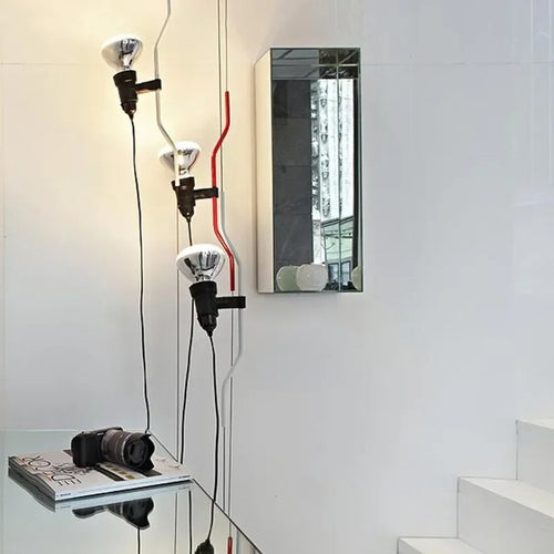 Italian minimalist adjustable height decorative floor chandelier - vue 4 sur 12