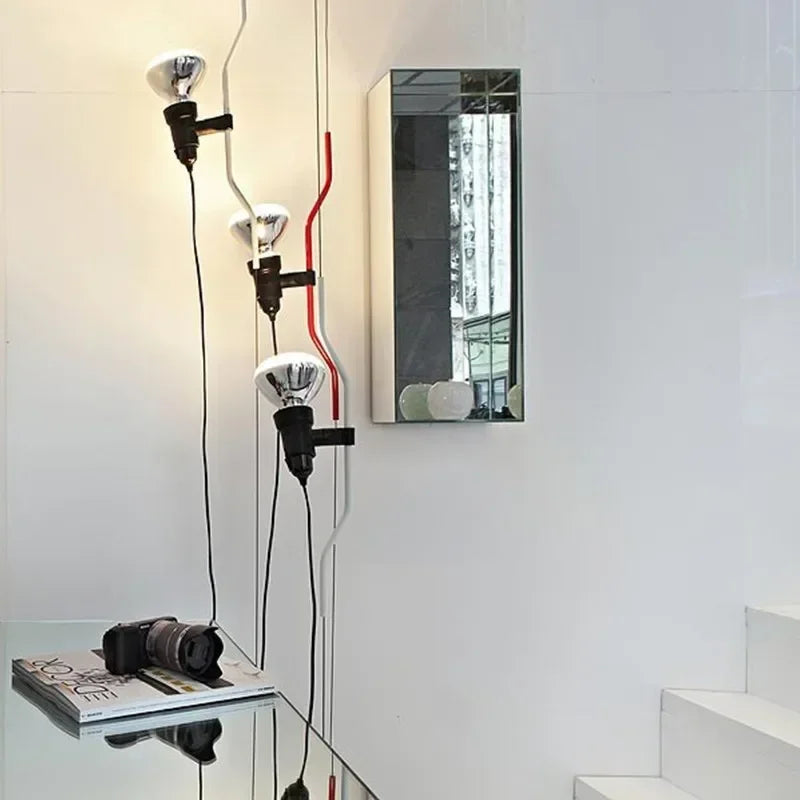 Italian minimalist adjustable height decorative floor chandelier - vue 4 sur 12