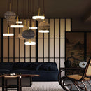 lustre led art déco en bois et marbre design élégant et moderne