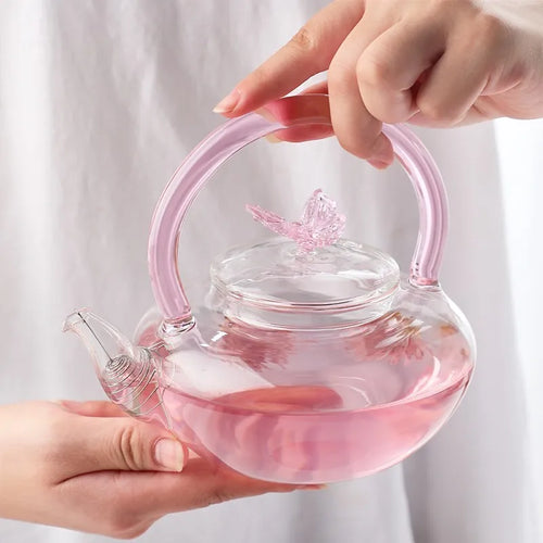 Theiere papillon verre borosilicate resistant chaleur 500ml