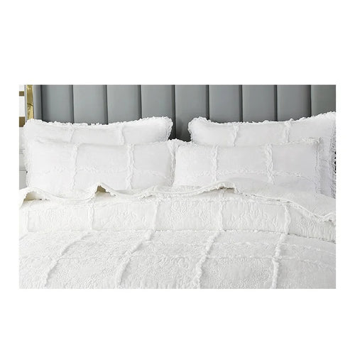 White Rose Plaid Cotton Bedspread, Quilted Duvet Blanket, American Coverlet, Cubrecam Bed Cover, Bedding Sets, Patchwork - vue 6 sur 6