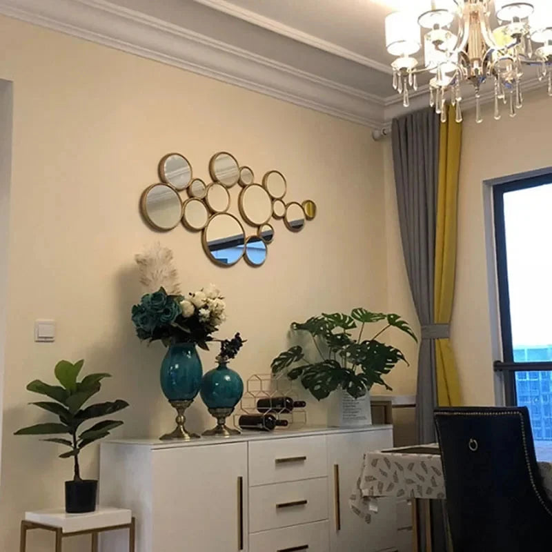 décoration murale en résine en forme de soleil avec miroir suspendu - vue 8 sur 7