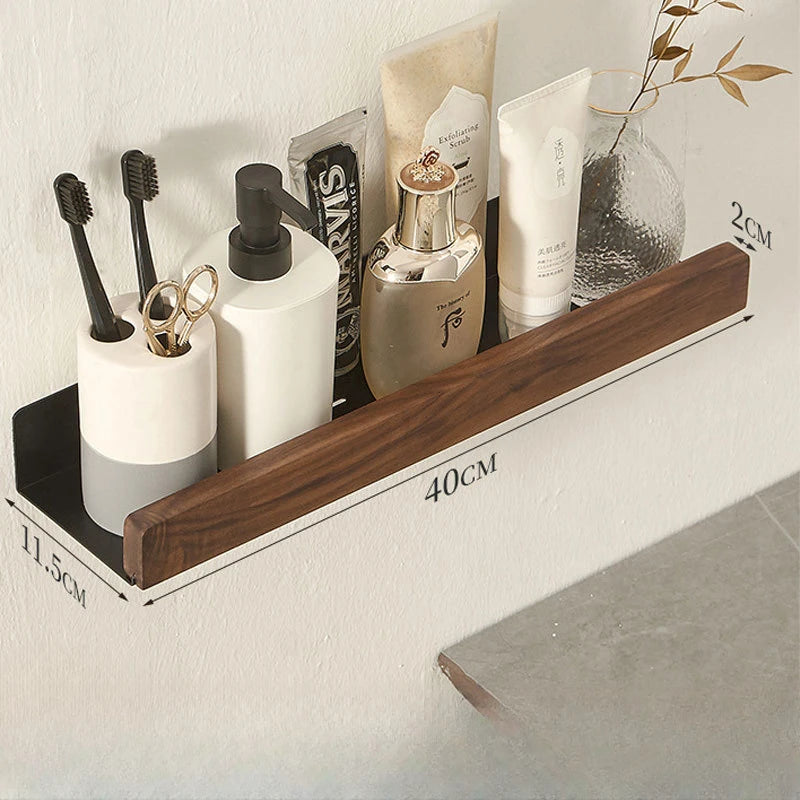 Wall-Mounted bathroom shelf，Punch Storage Holders Racks,floating shelves for wall， living room no-hole punching Storage Shelves - vue 13 sur 16