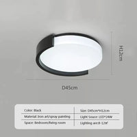 plafond moderne à leds simple décoratif lumière loft lampe ronde