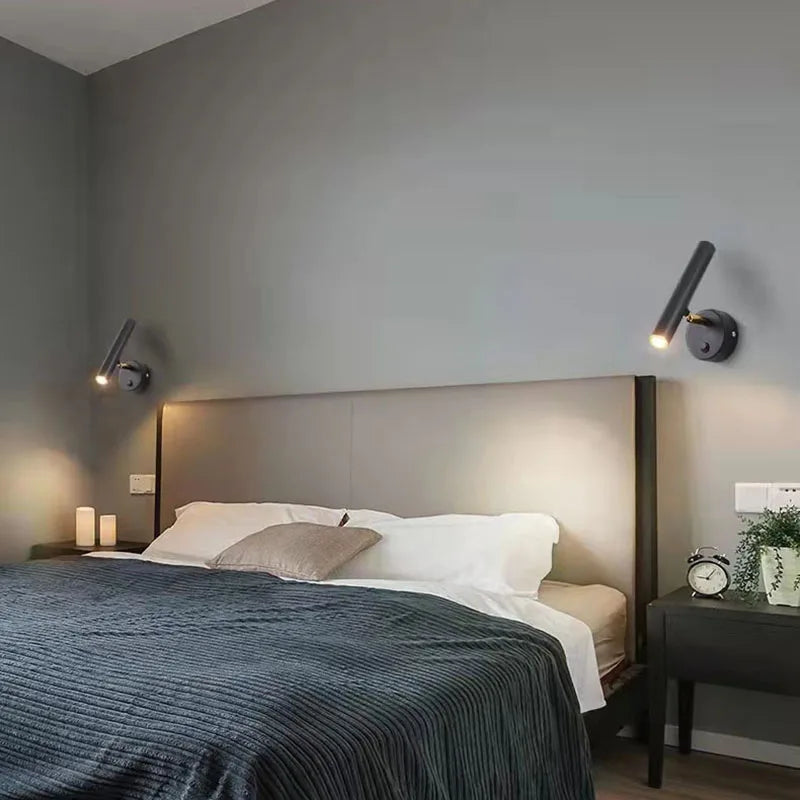 applique murale led rotative moderne pour lecture et - vue 4 sur 8