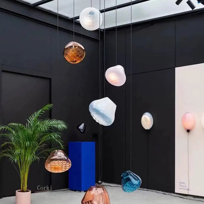 lustre en verre design pour cuisine bar et restaurant - vue 4 sur 13