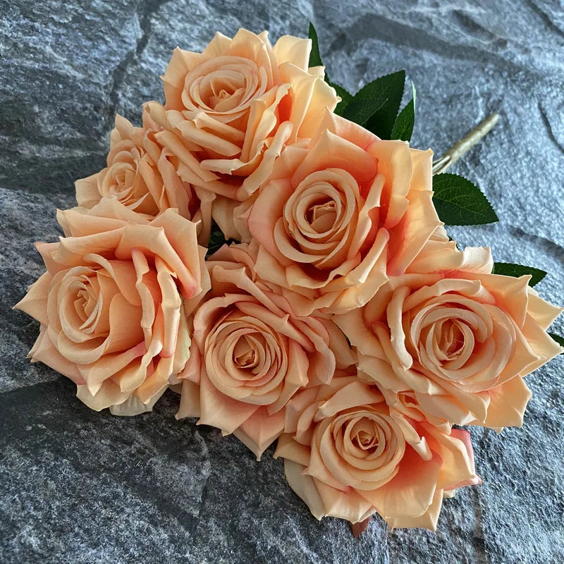 rose artificielle en soie pour décoration et photographie de mariage - vue 9 sur 22