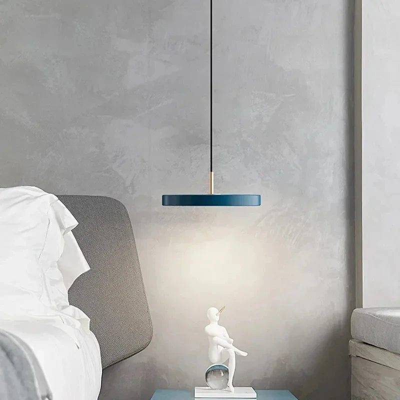 Nordic multicolour LED disc pendant light - vue 5 sur 9