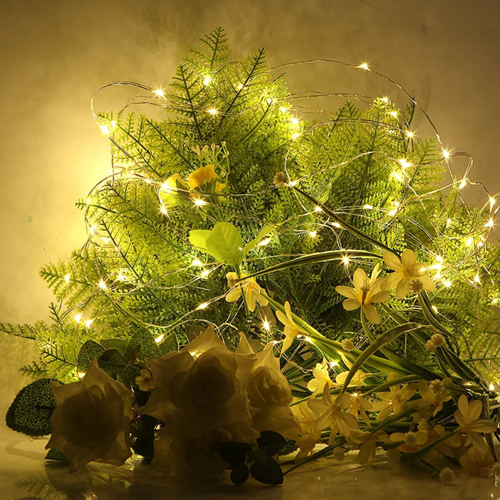 guirlande lumineuse led en fil de cuivre étanche à piles décorative - vue 6 sur 12