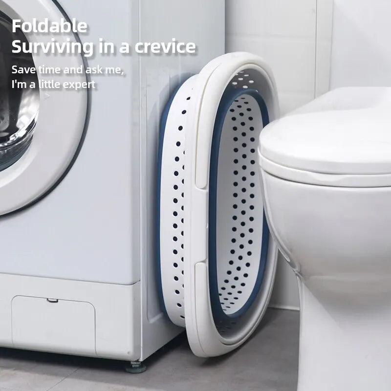 panier à linge pliable en plastique pour rangement à la maison - vue 4 sur 8