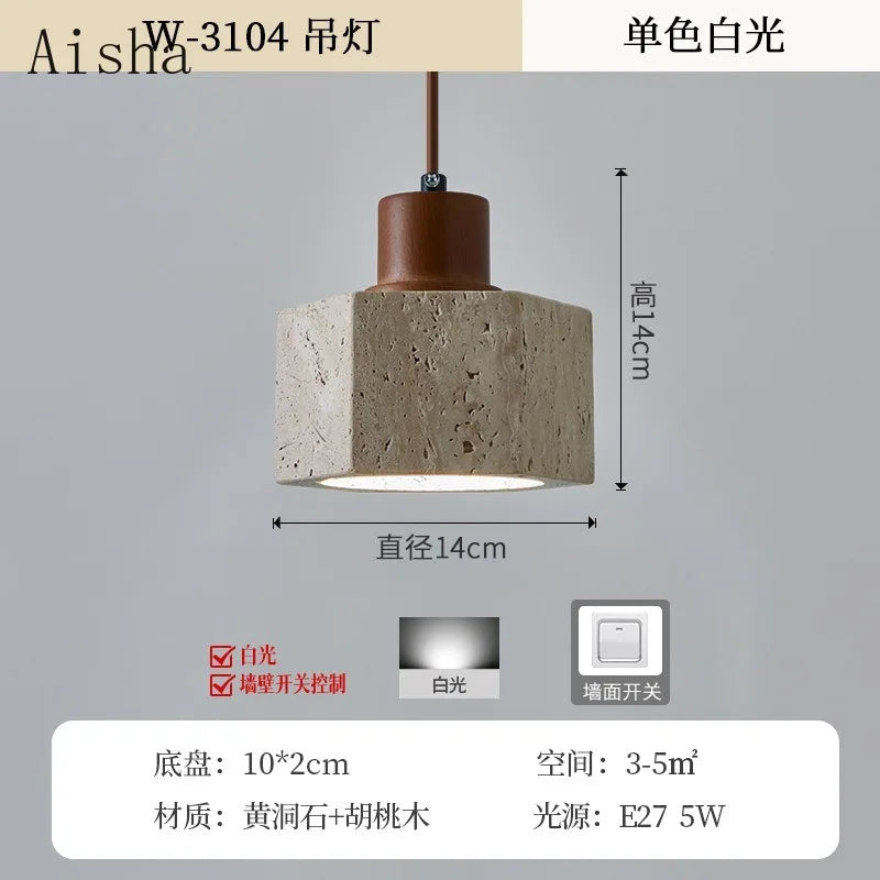 suspension en pierre de grotte design rétro japonais pour décoration intérieure - vue 7 sur 7